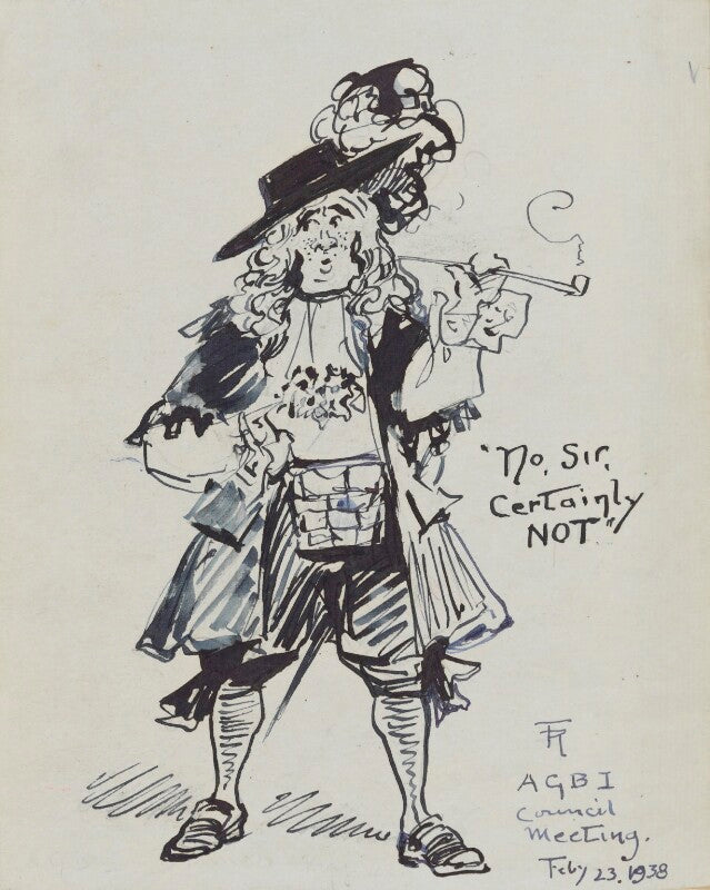 Comic sketch; 'no, sir, certainly not' (unknown sitter) npg d43232