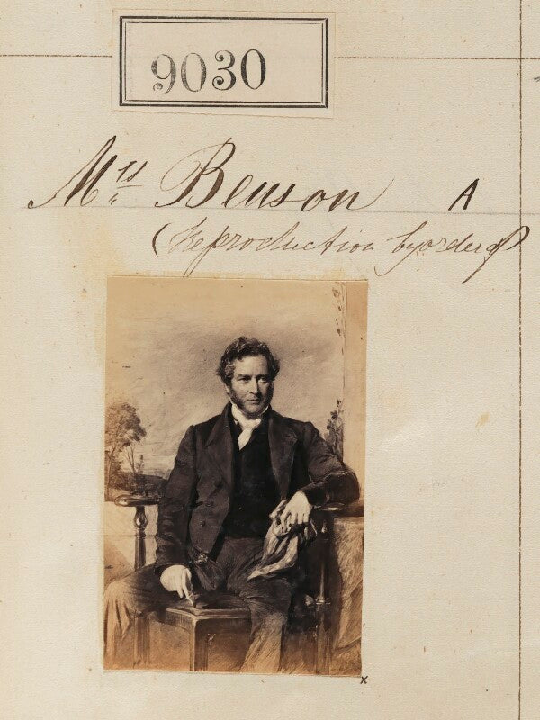 Unknown man ('reproduction by order of mrs benson') npg ax58853