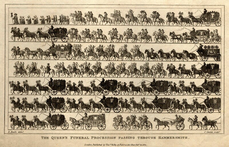 The queen's funeral procession passing through hammersmith npg d10851