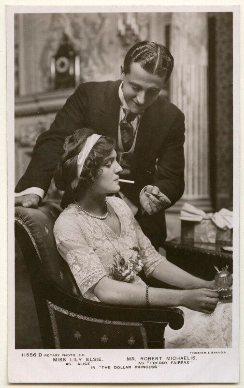 Lily elsie as alice and robert michaelis as freddy fairfax in 'the dollar princess' npg ax160389