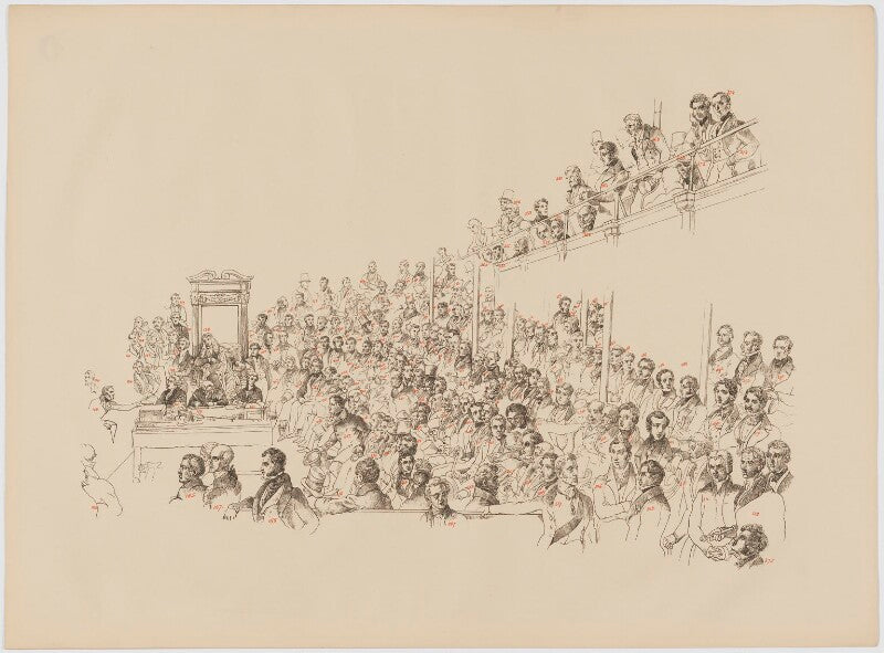 Key to the picture of the house of commons, 5th february 1833 (right side) npg d20523