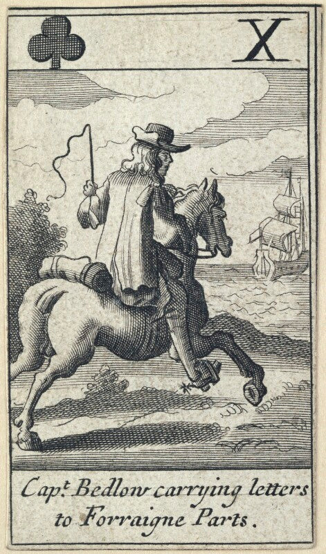 'capt. bedlow carrying letters to forraigne parts' (william bedloe) npg d23013(d)