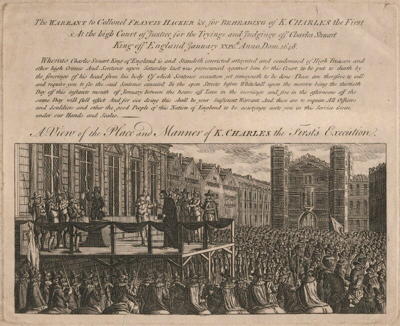 A view of the place and manner of k. charles the first's execution (king charles i) npg d18313