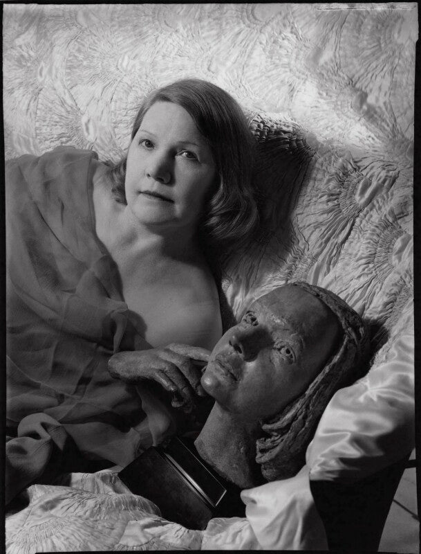 (amy) gwen mond (née wilson), lady melchett with her bust by sir jacob epstein npg x136764