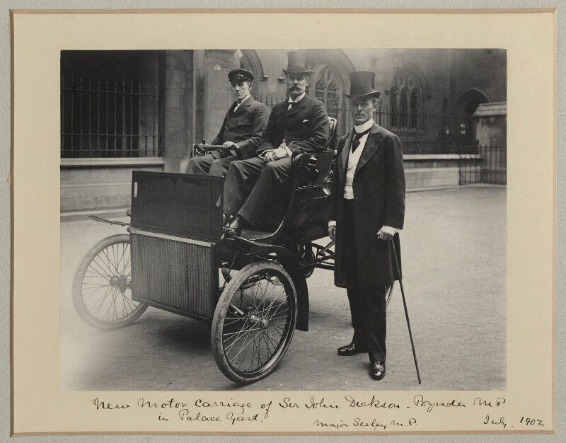 'new motor carriage of sir john dickson poynder mp in palace yard' npg x87214