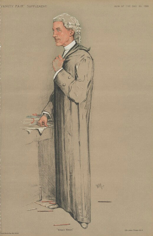 John allsebrook simon, 1st viscount simon ('men of the day. no. 1301. "simple simon."') npg d45632