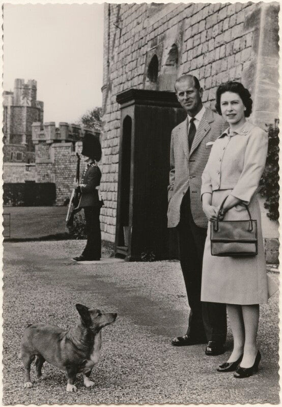 'h.m. the queen with the duke of edinburgh at windsor castle' npg x193044