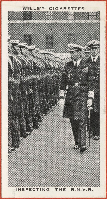 'inspecting the r.n.v.r.' (king george vi; unknown sitters) npg d47309