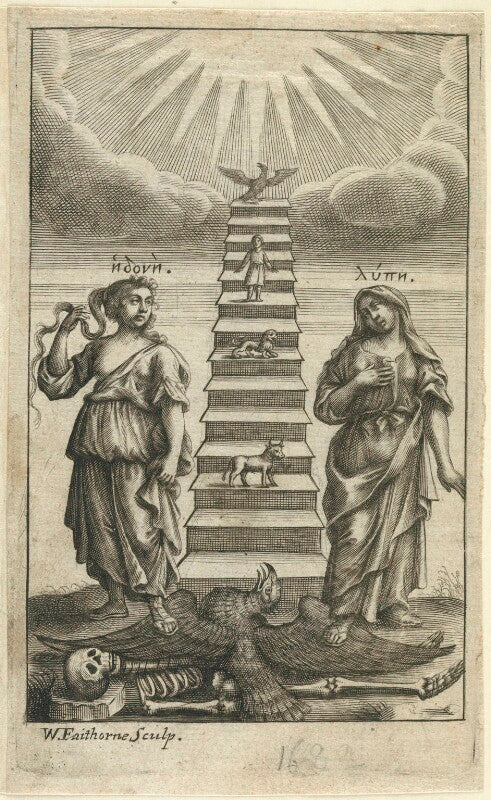 Pleasure and grief. frontispiece to 'two choice and useful treatises...' npg d22986