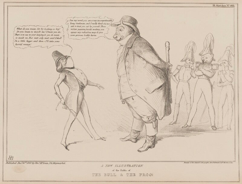 A new illustration of the fable of the bull and the frog npg d41599