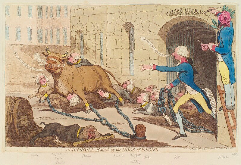 'john bull, baited by the dogs of excise' npg d12408