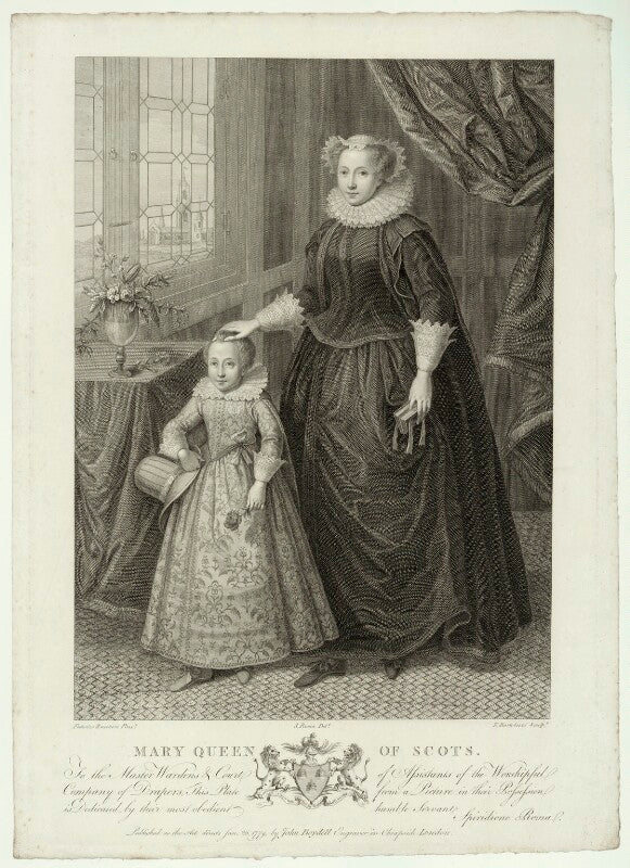 Unknown child called king james i of england and vi of scotland and an unknown woman called mary, queen of scots npg d25048
