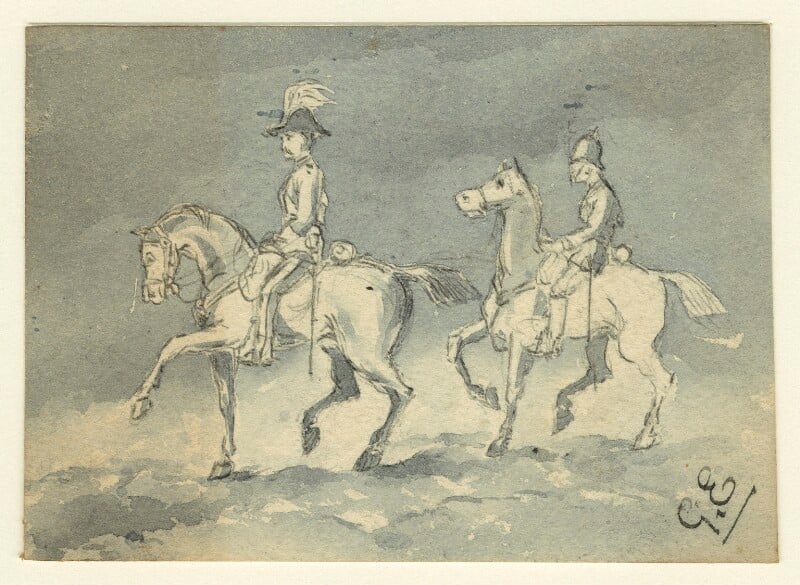 Two unknown soldiers on horseback npg d23206