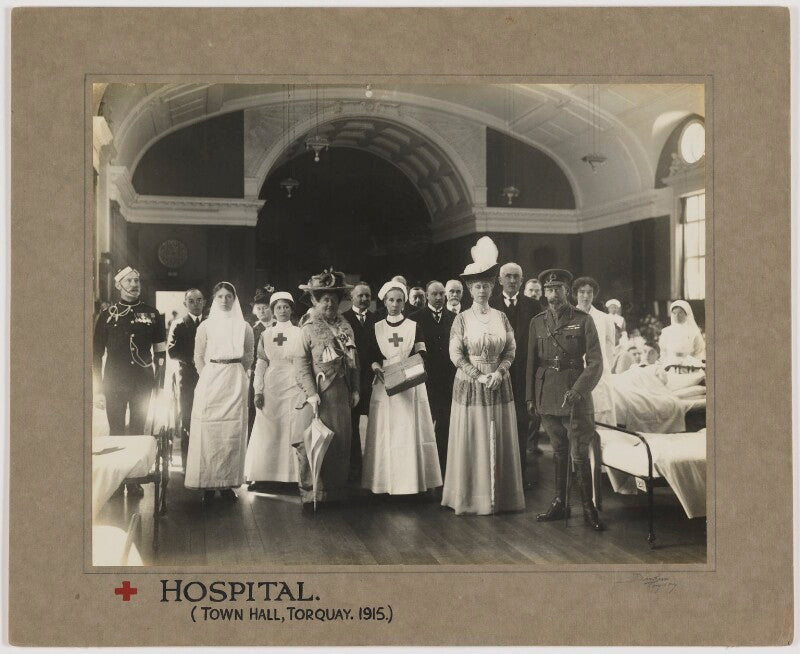 King george v and queen mary visiting the red cross war hospital, torquay npg x136886