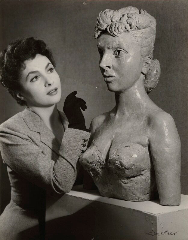 Gina lollobrigida with her bust by sir jacob epstein npg x129567