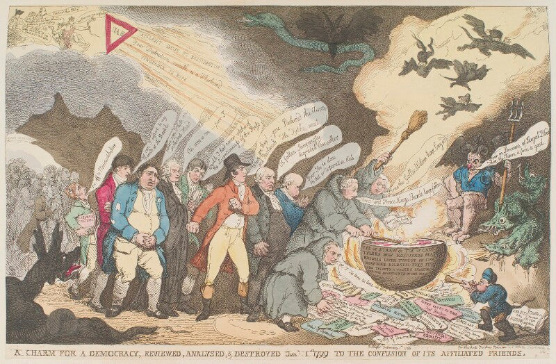 'a charm for a democracy, reviewed, analysed, & destroyed jany 1st 1799 to the confusion of its affiliated friends' npg d12677