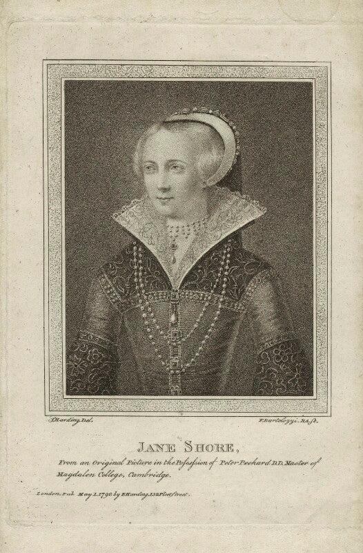 Unknown woman engraved as jane shore npg d24103