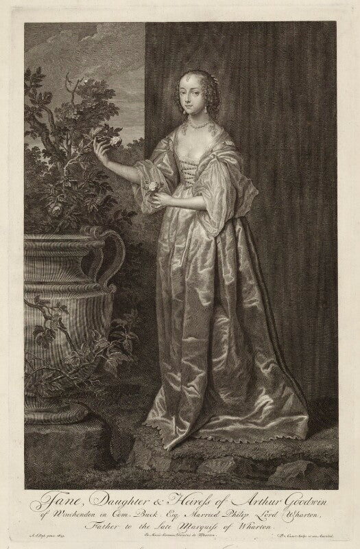 Jane wharton (née goodwin), lady wharton npg d37543