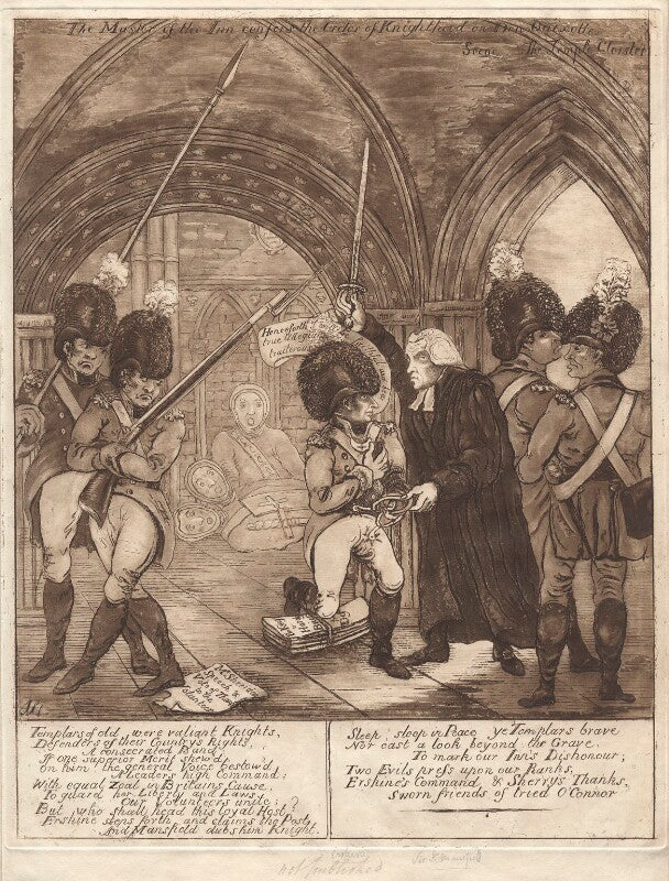 'the master of the inn confers the order of knighthood on don quixotte' npg d9571