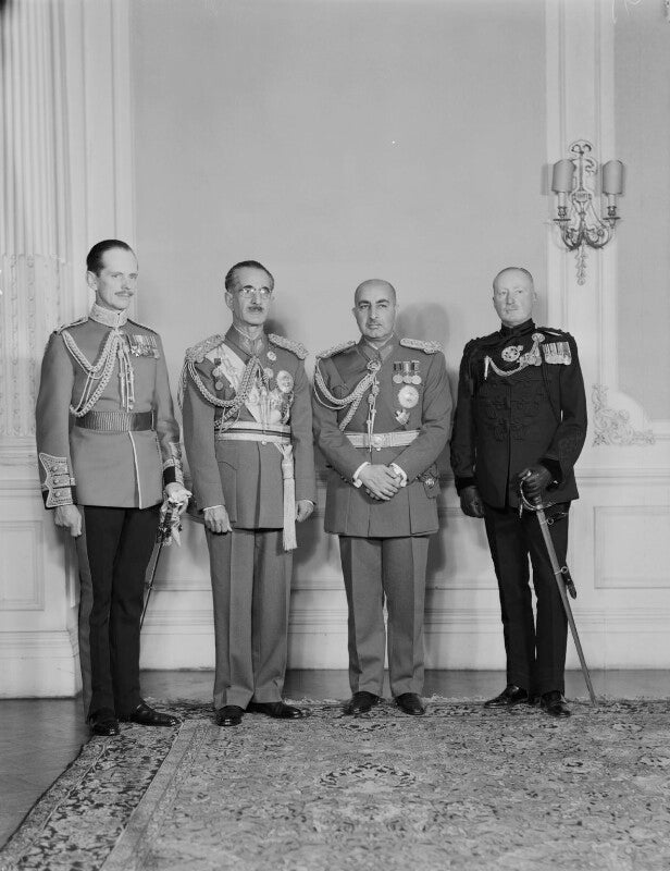 Thomas william edward coke, 5th earl of leicester of holkham; sardar shah wali khan; mohammad daud khan; frederick herbert willasey wilsey npg x130722