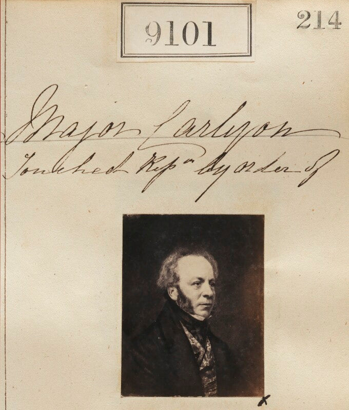 Unknown man ('reproduction by order of major carlyon') npg ax58923