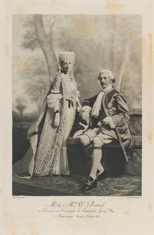 Florence elizabeth mary (née glyn), lady portal and sir william wyndham portal, 2nd bt as comte and comtesse de candale from 'un mariage sous louis xv' npg ax41238