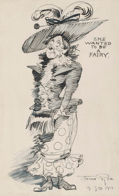 Comic sketch: 'she wanted to be a fairy' (unknown sitter) npg d43094