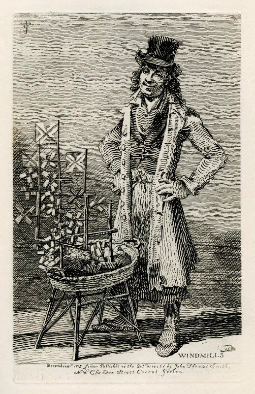 Unknown man selling toys ('windmills') npg d40086