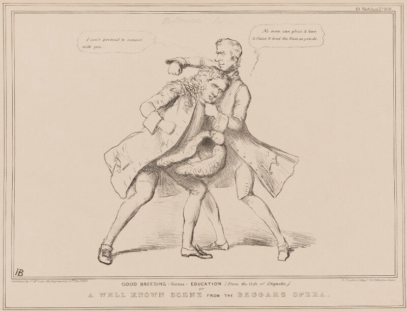 Good breeding versus education (william lamb, 2nd viscount melbourne; henry brougham, 1st baron brougham and vaux) npg d41443