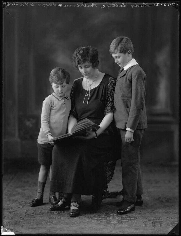 Michael george harrison; lady lettice joan harrison (née cholmondeley, later lady shepard); robert peter harrison npg x37123