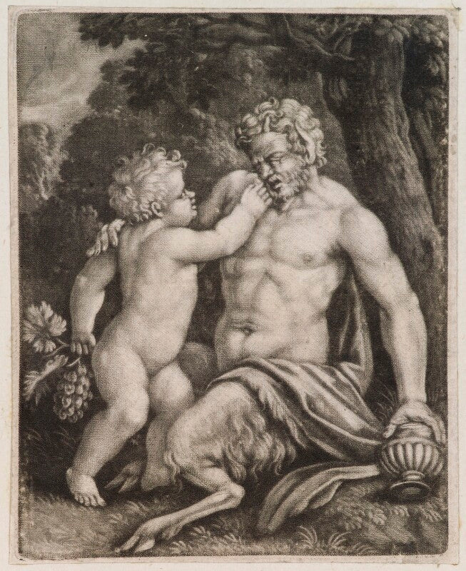 Putto and a satyr npg d11760