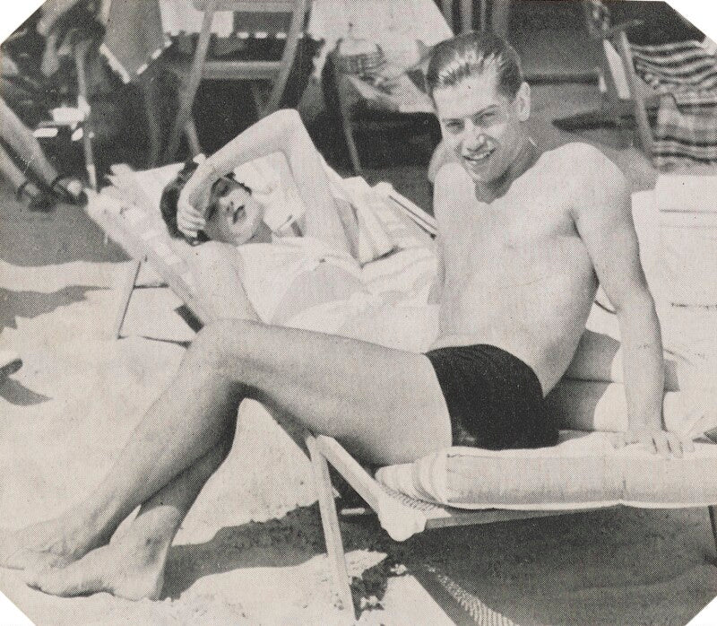 Serge lifar and countess visconti on excelsior beach npg ax105784