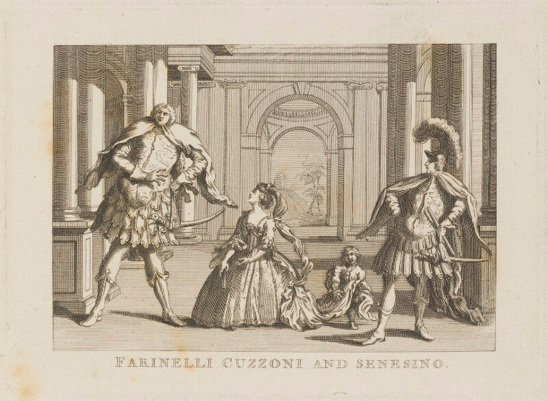 Farinelli cuzzoni and senesino (gaetano berenstadt; francesca cuzzoni; francesco bernardi ('senesino') and an unknown sitter) npg d13888