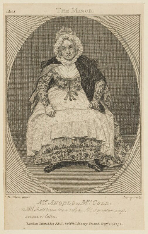 'mr angelo as mrs cole' npg d16172