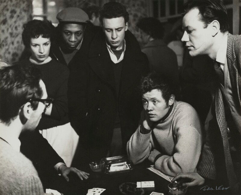 Frank norman with five actors, including dudley sutton, rehearsing 'fings ain't wot they used t'be' npg x129544