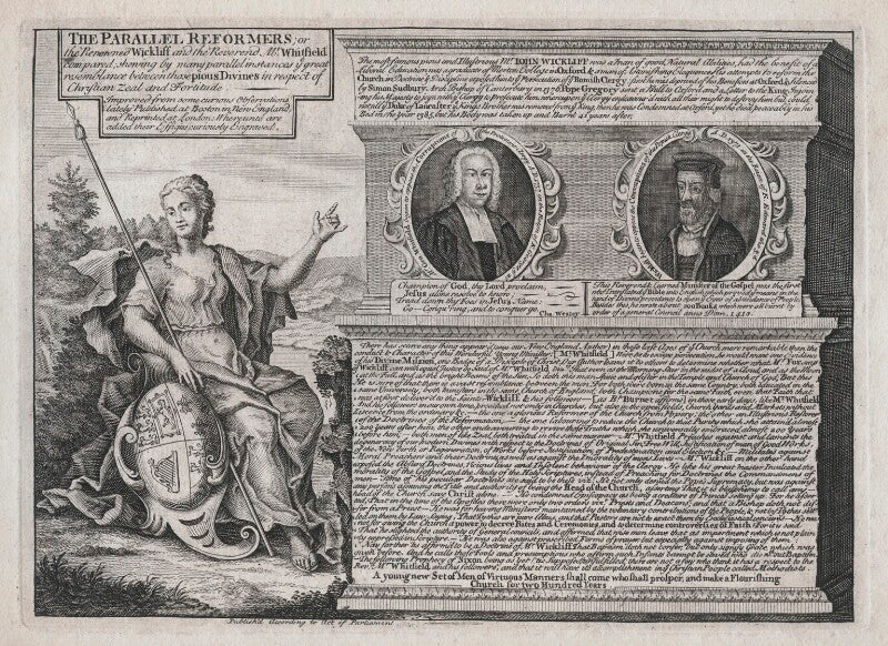 'the parallel reformers' (george whitefield; john wyclif) npg d43261