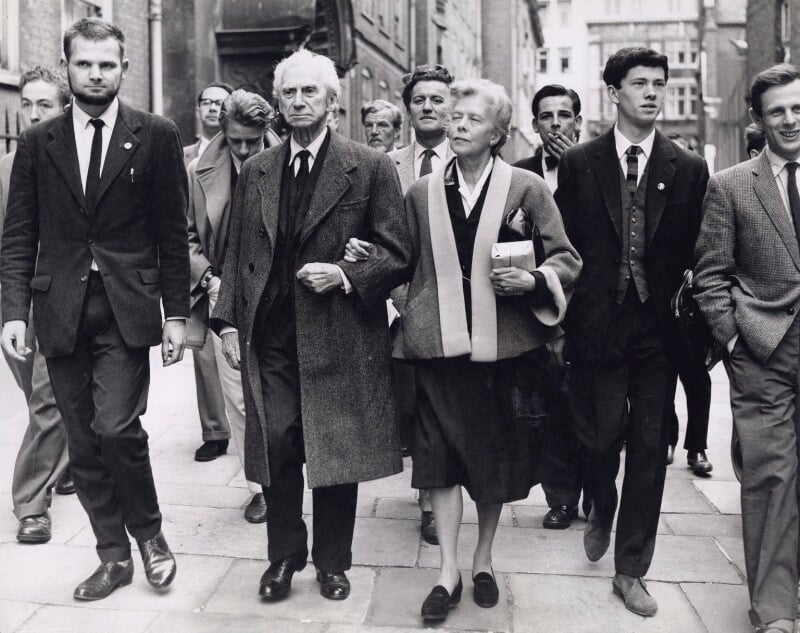 Ralph schoenman; bertrand russell; edith (née finch), countess russell npg x194177