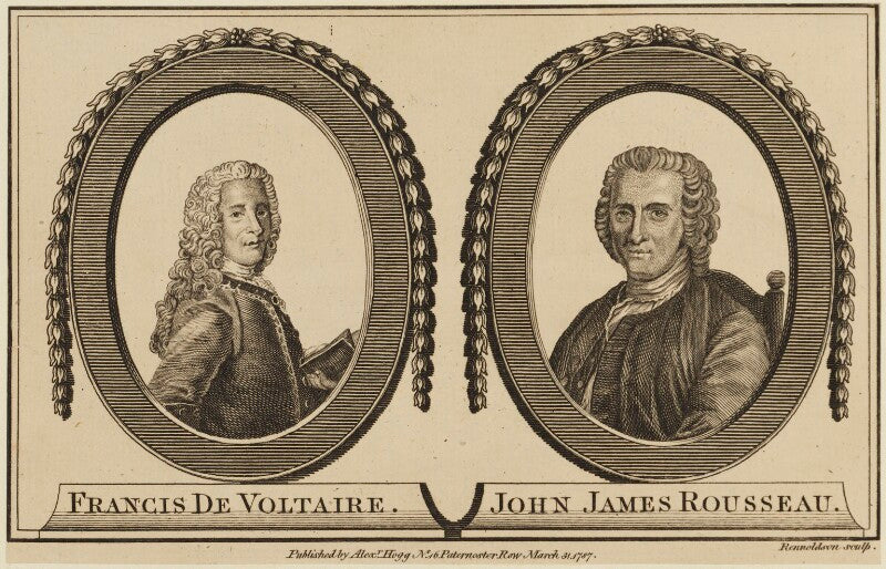 Voltaire; jean jacques rousseau npg d16170