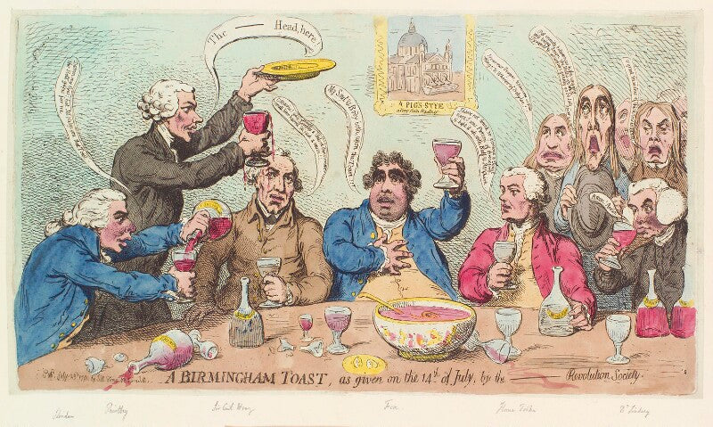 'a birmingham toast, as given on the 14th of july, by the revolution society' npg d13075