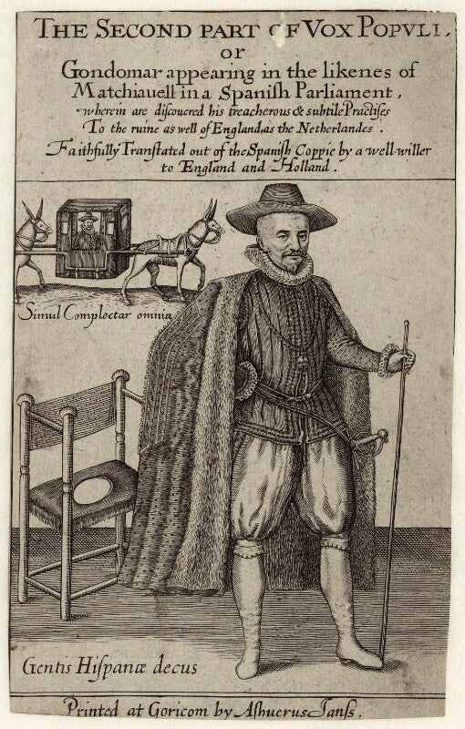 'gondomar apearing in the likeness of matchiavell in a spanish parliament' npg d34472