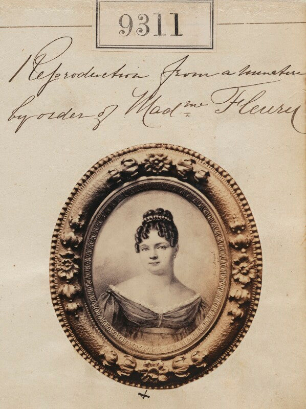 'reproduction from a miniature by order of mrs fleury' npg ax59126