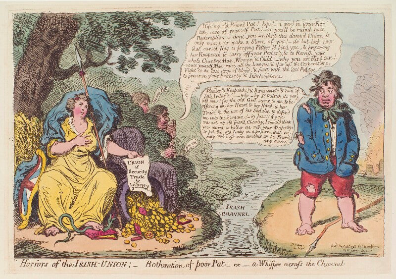 'horrors of the irish union; botheration of poor pat or a whisper across the channel' npg d12673