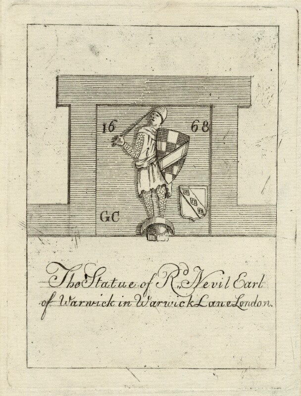 The statue of richard neville earl of warwick in warwick lane, london npg d23931