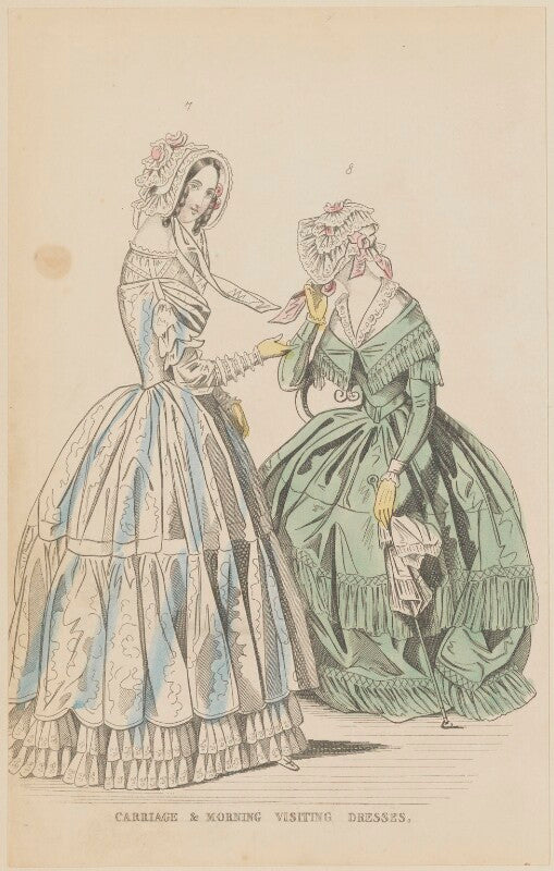 'carriage and morning visiting dresses', july 1844 npg d47936
