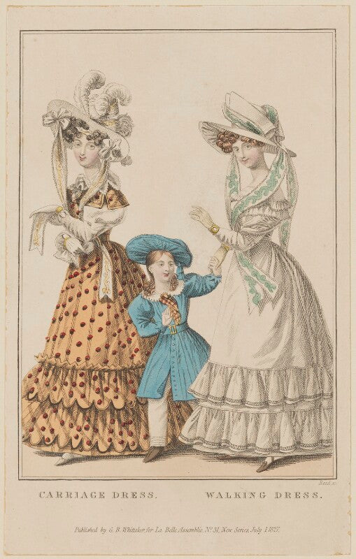'carriage dress. walking dress', july 1827 npg d47597