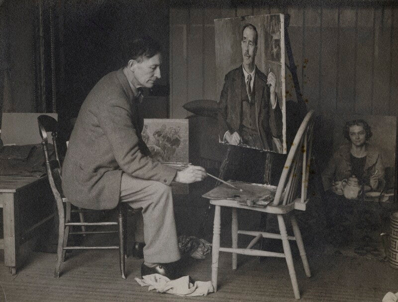 Henry lamb painting his portrait of l.p. hartley npg x137088