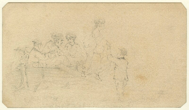 Eight unknown sitters in a boat npg d23158