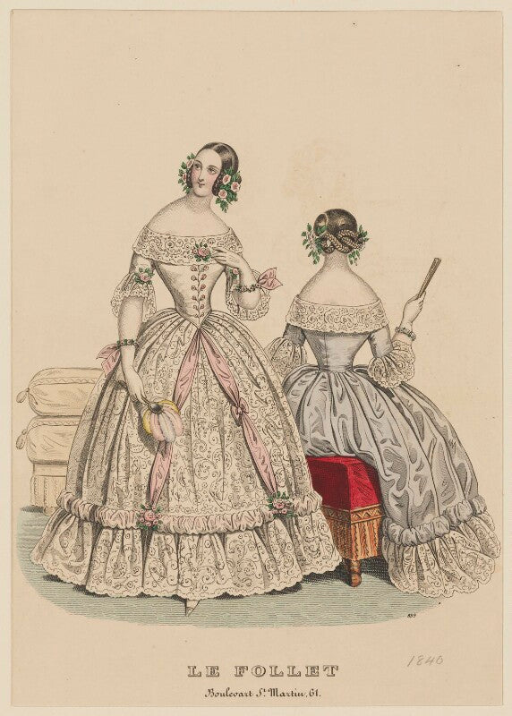 Ball and dinner dresses, september 1840 npg d47863