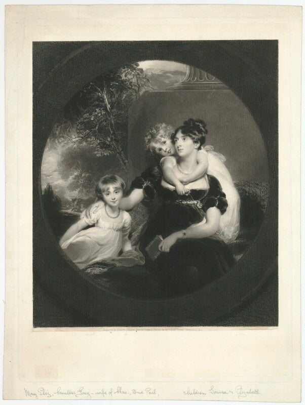 Lady caroline barrington (née grey); lady georgiana grey; mary elizabeth grey (née ponsonby), countess grey npg d34957