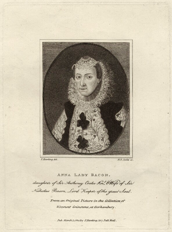 Anne bacon (née cooke), lady bacon npg d28114